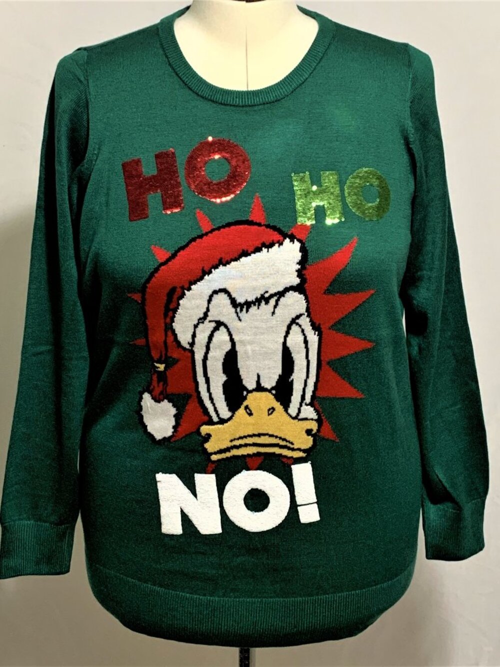 Torrid Ugly Christmas Sweater Disney Donald Duck Ho Ho No! Sequins Plus 6 30